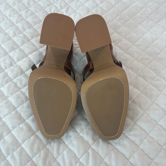 Vince Camuto Marocean Brown Patent Leather Platform Mary Jane Heels 7.5 New - Picture 10 of 11